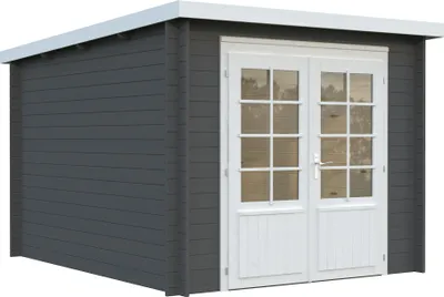 Produktbild von Gartenhaus Palmako Ella 6,9 m² 264 x 340 cm dunkelgrau-weiß