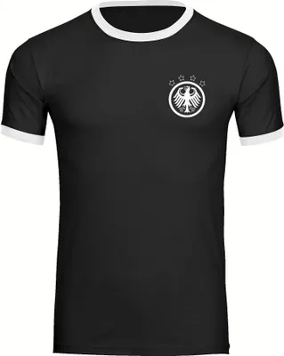 Produktbild von multifanshop Kontrast T-Shirt - Deutschland - Adler Retro, schwarz/weiß, Größe XL