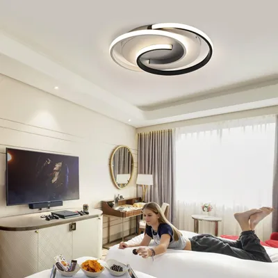 Produktbild von KAUFHOF LED Deckenlampe,Moderne Deckenleuchte Dimmbar mit Fernbedienung Wohnzimmer, Schwarz-Weiß Schlafzimmerlampe, Rund, Wohnzimmerlampe