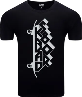 Produktbild von Diarbo Herren T-Shirt mit Skateboard Druck Skateboard-Typografie Schwarz Gr.XS