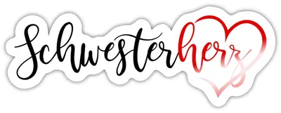 Produktbild von Spreadshirt Schwesterherz Mit Herz Sticker Aufkleber, 10 x 10 cm, Weiß glänzend