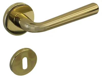 Immagine prodotto di Maniglia interna per porta (coppia) in zamak con finitura in ottone lucido