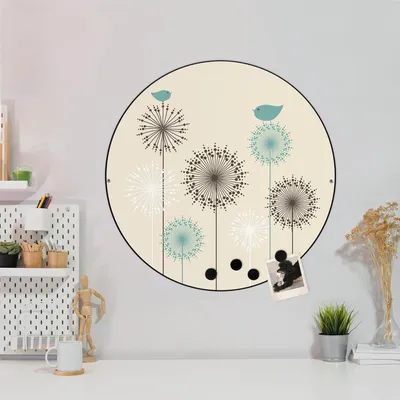 Produktbild von Design Stahlmagnettafel Schwarz Rund 47cm Kugelfontänen