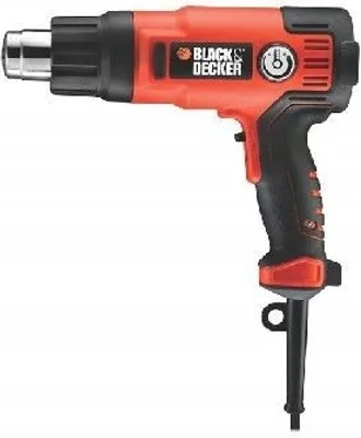 Zdjęcie produktu dla Black & Decker KX2200K-QS, Pistolet na gorące powietrze, Uchwyt pistoletowy, Czarny, Pomarańczowy, 720 l/min, 645 °C, 360 l/min