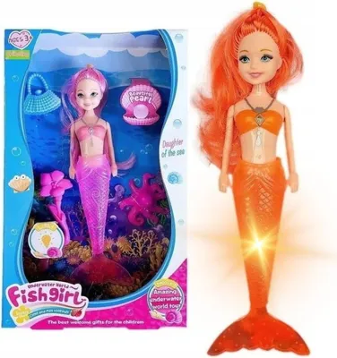 Zdjęcie produktu dla Lalka Syrenka Magiczna Świecący Ogon + Akcesoria