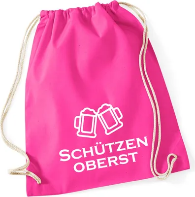 Produktbild von Huuraa Turnbeutel Schützenoberst Schützenfest 12 Liter Fuchsia Baumwolle Rucksack Geschenkidee