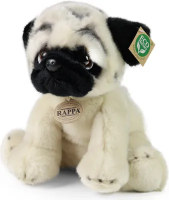 Produktbild von Rappa Plüsch Mops Hund Kuscheltier 30 cm umweltfreundliches Spielzeug