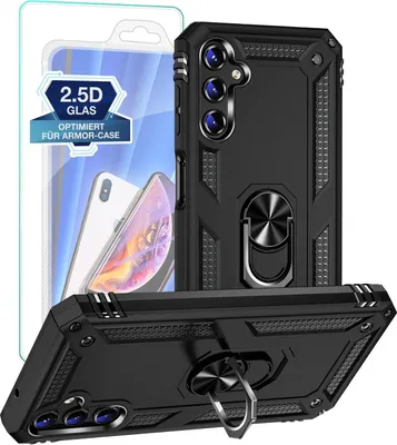 Produktbild von Armor Outdoor Hülle für Samsung Galaxy A14 5G mit 9H Displayglas Displayschutz – Farbe: Schwarz