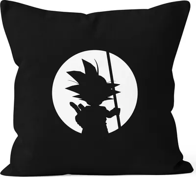 Produktbild von Kissenbezug Son Goku Moon Kissenhülle Dekokissen Baumwolle Moonworks® schwarz 40cm x 40cm