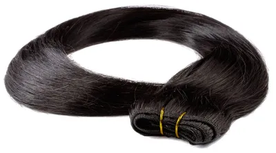 Produktbild von hair2heart Echthaar Tressen zum Einnähen Extensions glatt - 60cm 100g 4/0 mittelbraun