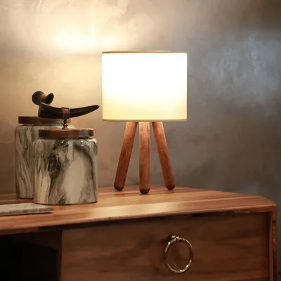 Image de Opviq, AYD-2939, lampes de table, crème, bois, 19 x 15 x 32 cm