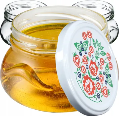 Produktbild von KADAX Einmachgläser mit Deckel "Raja", Einmachgläser, 300ml, 100 Stück, Deckel mit Folkloremuster