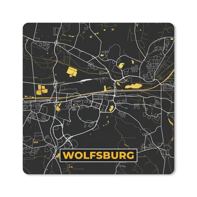 Produktbild von MuchoWow® Mauspad Mousepad Stadtplan - Deutschland - Gold - Wolfsburg - Karte 30x30 cm - Mousepads - Maus Mat - Pad - Mausunterlage - Gaming