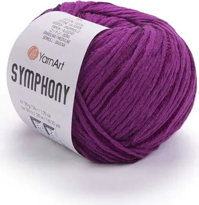 Produktbild von YarnArt Symphony Garn, 80% Baumwolle 125m/50g, Violett, für Frühling/Sommer Projekte