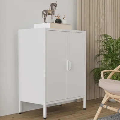 Produktbild von VCM Stahl Kommode | Sideboard mit Drehtüren | Maße ca. H. 80 x B. 60 x T. 35 cm - Flokas S