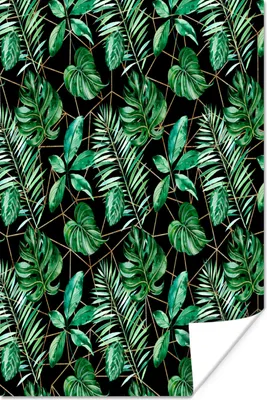 Produktbild von MuchoWow® Poster Blätter - Grün - Abstrakt 60x90 cm - Wanddekoration