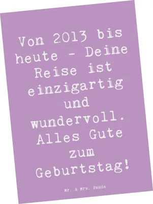 Produktbild von Mr. & Mrs. Panda Grußkarte Spruch 2013 Geburtstag - Lavendeltraum - Geschenk, Ansichtskarten, Alles Gute zum, Glückwunsch, Happy Birthday, Jahrgang, Postkarten, Alter