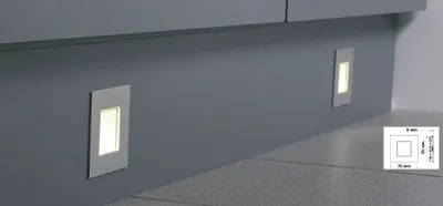 Zdjęcie produktu dla Oprawa podstawowa LED do kuchni, oprawa wpuszczana ze stali nierdzewnej Karo 4x 0,3 W