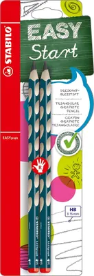 Obrázek produktu pro Ergonomická trojhranná tužka pro praváky - STABILO EASYgraph v petrolejové barvě - balení 2 kusů - tvrdost HB