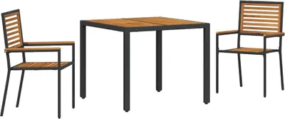 Produktbild von vidaXL Garten Essgruppe 3 pcs Schwarz und Braun Poly-Rattan