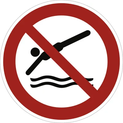 Produktbild von Dreifke® Aufkleber (Folie) "Kopfsprung verboten", Ø20cm, Folie selbstklebend,...