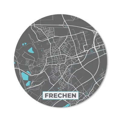 Produktbild von MuchoWow® Mauspad Mousepad Frechen - Stadtplan - Blau - Karte - Deutschland 30x30 cm - Mousepads - Maus Mat - Pad - Mausunterlage - Tischunterlage - Schreibtischmatten