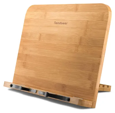 Bambus-Leseständer, klappbar, 6 Winkel, für Bücher & Tablets