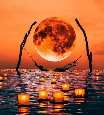 Produktbild von Diamentmosai̇k "Mond Über Dem See" – Kreatives Bild, 30X40 Cm