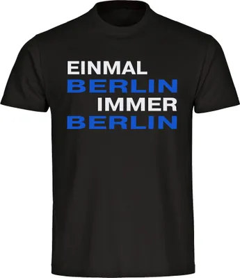 Produktbild von multifanshop Kinder T-Shirt - Berlin blau - Einmal Immer, schwarz, Größe 176