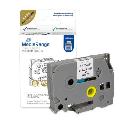 Produktbild von MediaRange MRBTZ231 MediaRange Schriftbandka. Brother TZ-231/TZe-231 12mm 8m sch