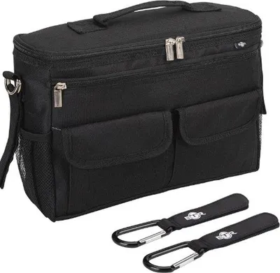 Produktbild von Buggy Organizer Tas mit mehreren Fächern, schwarz, für Kinderwagen