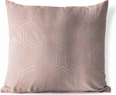 Produktbild von MuchoWow® Outdoor Kissen - Sechseck - Rosa - Muster - 60x60 cm - Wetterfest - Lounge Kissen - Dekoration - Schlaf Kissen