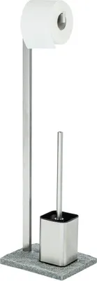 Produktbild von WENKO Stand WC Garnitur GRANIT Klo Toiletten Bürsten Papier Rollen Halter Bad