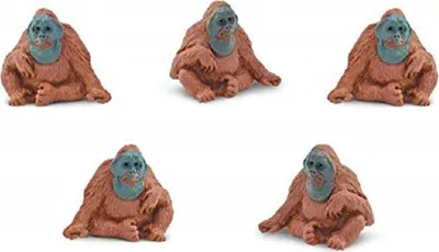Produktbild von Safari - 350222 - Good Luck Minis - Glücksminis, Orang Utan, ca. 2cm, PVC, 5 Stück