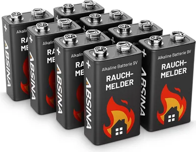 Produktbild von 8er Pack Alkaline 9V 6LR61 Block-Batterien ideal für Rauchmelder, Rauchwarnmelder, Messgeräte, Spielzeuge und Weitere