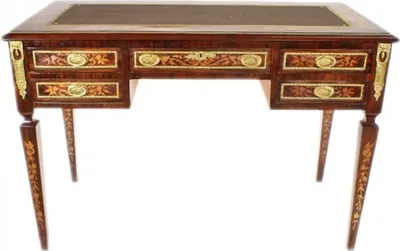 Produktbild von Casa Padrino Empire Schreibtisch Mahagoni Intarsien / Gold - Barock Sekretär Luxus Möbel