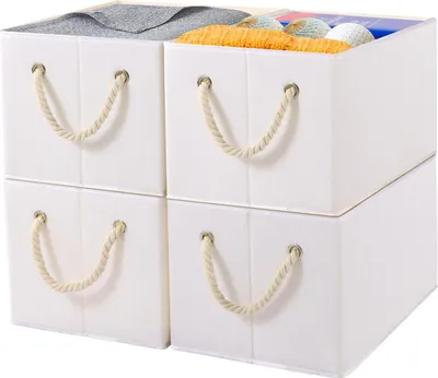 Immagine prodotto di Grande scatola pieghevole per abiti - 4 pezzi, bianco - 33 x 23 x 20 cm