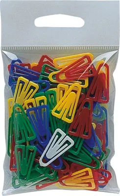 Produktbild von Plastikclips 25mm 100 Stück sortiert Packung mit 20 Stück