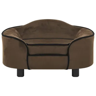 Zdjęcie produktu dla vidaXL Sofa dla psa brązowa 67x47x36 cm pluszowa