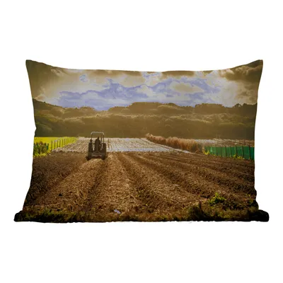 Obrázek produktu pro MuchoWow® Vnější polštář - Traktor - farma - hory -50x30 cm- Odolnost proti povětrnostním vlivům - polštář do obývacího pokoje