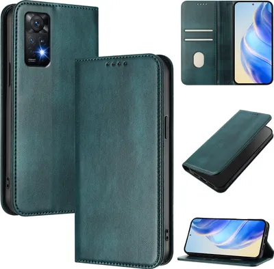Image de Etui pour Xiaomi Redmi Note 11 Pro 4G/5G/Note 12 Pro 4G/Note 11 Pro+ 5G, étui en cuir vintage avec protection RFID, fentes pour cartes, support Vert