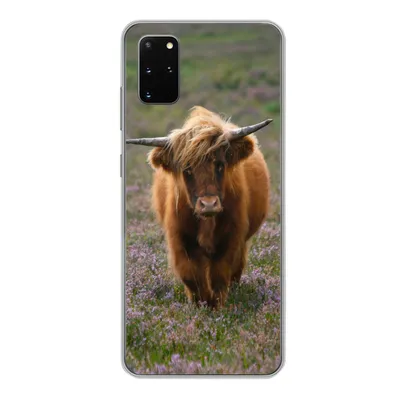 Produktbild von MuchoWow® Handyhülle Schutzhülle Hülle für Samsung Galaxy S20 Plus Schottische Hochlandbewohner - Heidelandschaft - Tiere Silikon Softcase Handy Hülle - Hartschale