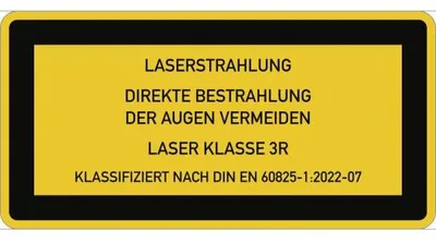 Produktbild von Dreifke® Aufkleber LASER KLASSE 3R DIN 60825-1, Textschild, Folie, 52x26 mm, ...