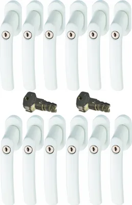 Immagine prodotto di ABUS FG200 W SB maniglia per finestra con serratura, bianco in set da 12 pezzi
