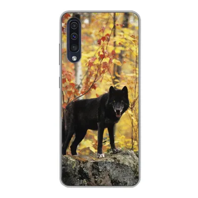 Produktbild von MuchoWow® Handyhülle Schutzhülle Hülle für Samsung Galaxy A30s Wolf - Fels - Baum Silikon Softcase Handy Hülle - Karteninhaber