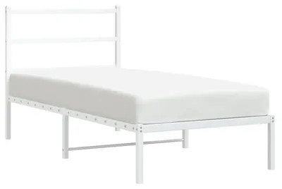 Immagine prodotto di Letto in metallo con testiera (90 x 200 cm) di colore bianco