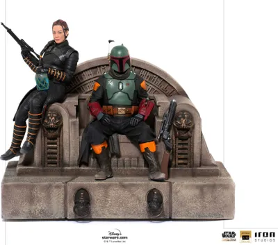 Immagine prodotto di Star Wars The Mandalorian Deluxe Art Scale Statua 1/10 Boba Fett e Fennec sul trono 23 cm