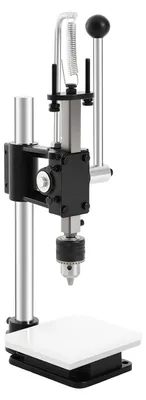 Immagine prodotto di Pressa piegatrice manuale in ghisa - pressa da tavolo per la lavorazione della pelle - altezza regolabile da 0 a 16 cm - mandrino per trapano da 1,5 a 13 mm - pressione fino a 160 kg - colore nero