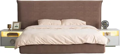 Produktbild von Modernes Schlafzimmer Set 4tlg. Bett Schminktisch Nachttische Taupe Modern