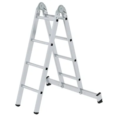 Image de Echelle pliante en 2 parties avec traverse nivello® 2x4nombre de barreaux
